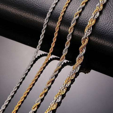 Stainless Steel Rope Chain Necklace - Jenicy