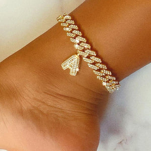 Initial Cuban Chain Anklet - Jenicy