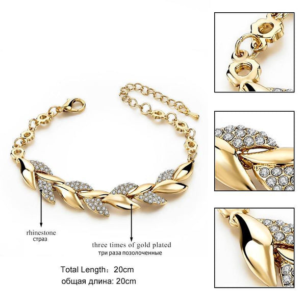 Golden Leaf Link Bracelet - Jenicy