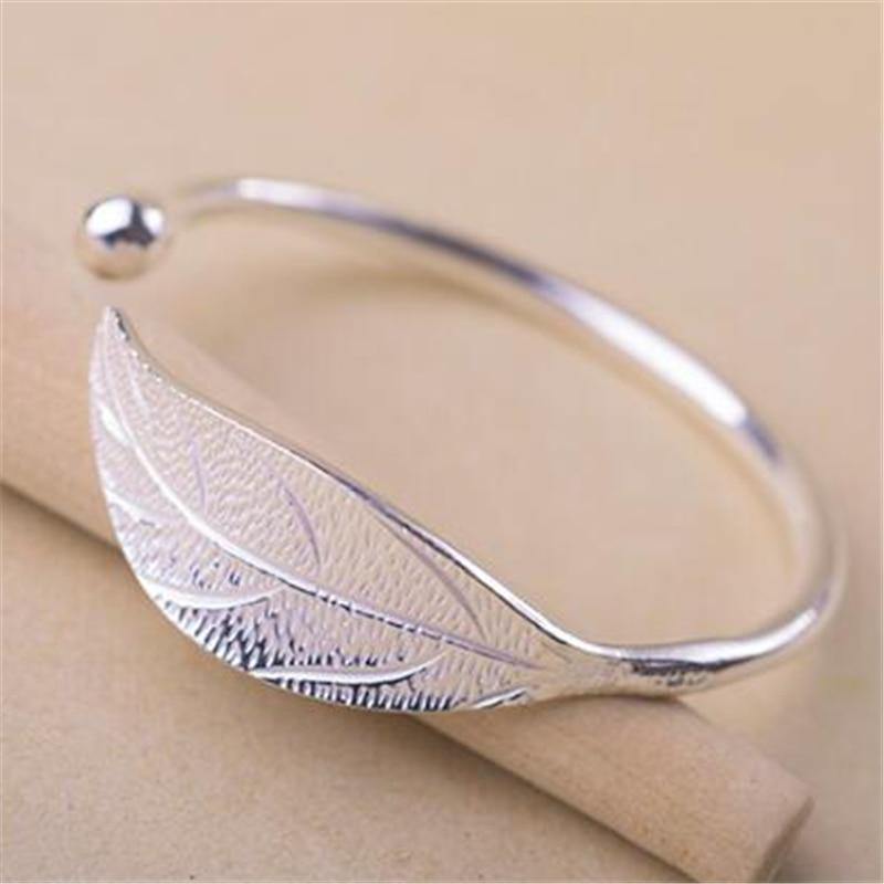 Silver Leaf Charm Bracelet - Jenicy